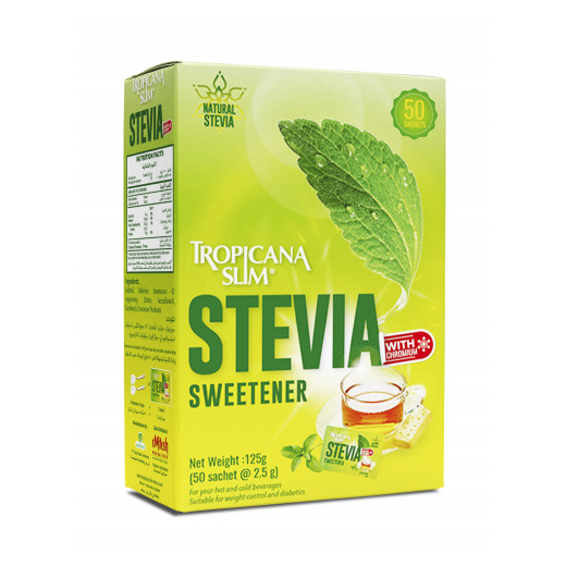 Tropicana Slim Stevia Sweetener With Chromium 24 X 50 Sachets