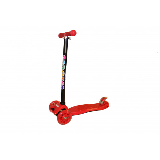 K Toys | Aluminum Scooter With two Front Wheels and One Back Wheel | Red