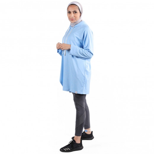 RB Women's Squat Hoodie , Free Size, Sky Blue