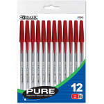 أقلام حبر باللون الأحمر (12 قلم) من بازيك
