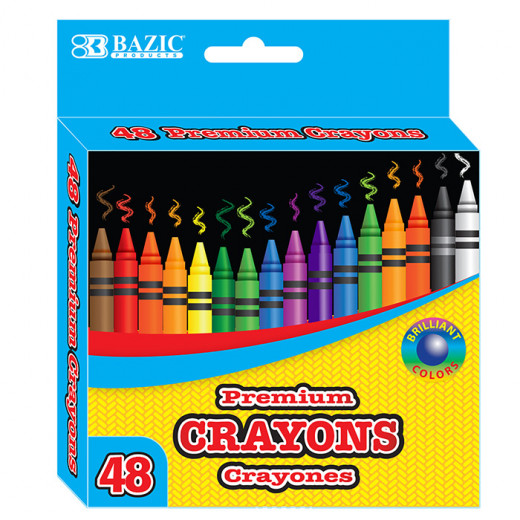 BAZIC 48 Count Premium Quality Color Crayons