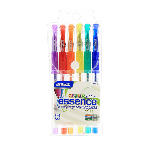 Bazic 6 Glitter Color Essence Gel Pen With Cushion Grip