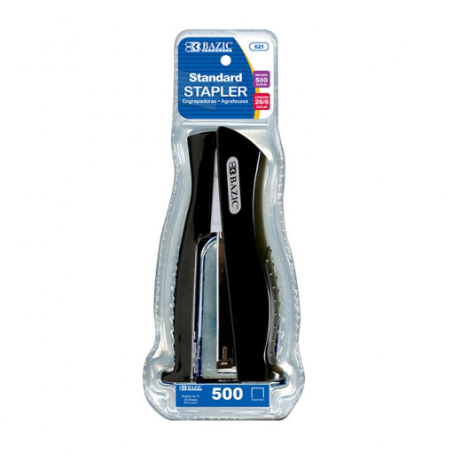 Bazic Stand-Up Standard (26/6) Full Strip Stapler With 500 Ct. Staples