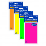 Bazic Neon Stick On Notes , 70 Paper, Set Of 4 Units