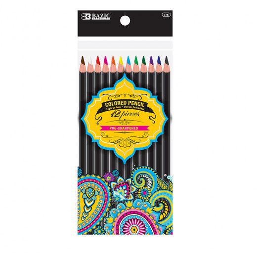 Bazic Colored Pencil Designer Series ,12 Pieces