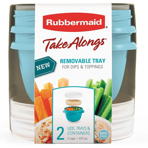 Rubbermaid Takealongs Medium Twist & Seal™ With Insert Tray Food Storage Container, 473 ml (2 Pack)