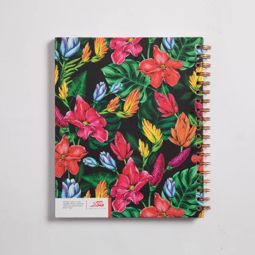 Mofkera Wire Floral Arabic Notebook Hardcover Heart Design A5 Size