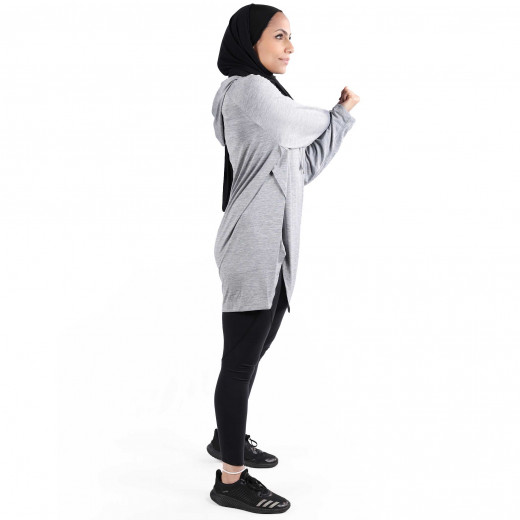 RB Women's Squat Hoodie , Free Size, Light Grey