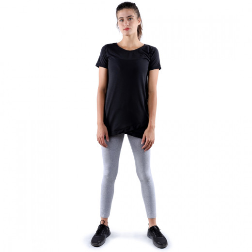 RB Women's Mesh Crossover T-shirt, Medium , Black