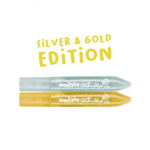 Carioca Glitter Glue Silver And Gold 2p