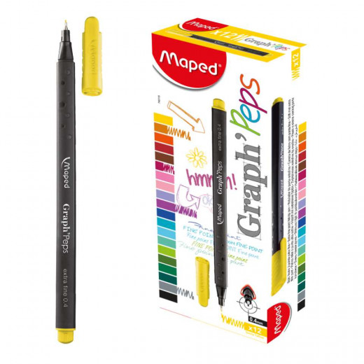 قلم حبر جولف فاين, باللون الاصفر, قطعة واحدة من مابد
