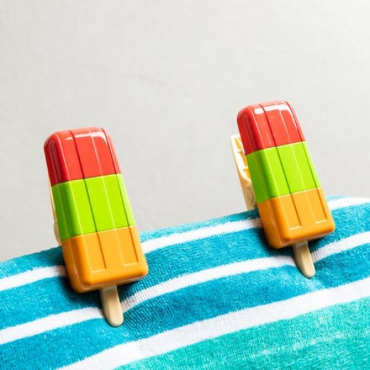 حوامل مناشف الشاطئ -بتصميم  المصاصة الأحمر والأخضر والبرتقالي من او تو كول