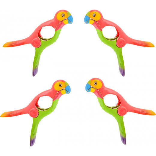 O2COOL Boca Clips Beach Towel Holders - Parrot