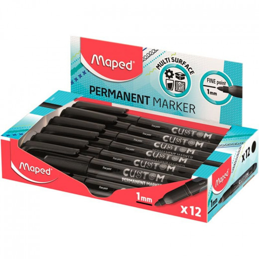 Maped Custom Black Permanent Marker, 1 Pcs