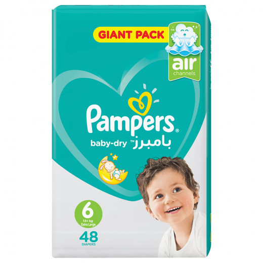 Pampers Active Baby Dry Diapers, Mega Pack, Extra Large, Size 6, 13+ Kg, 48 Diapers