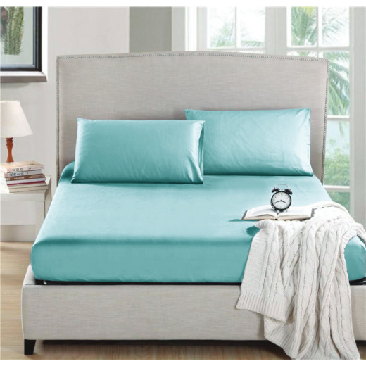 Nova home fitted sheet microfiber king turquoise 3pcs