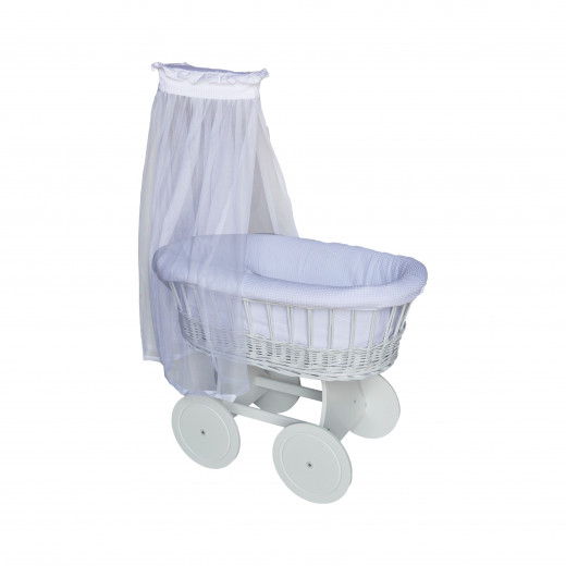 Zeta Delux Wicker Basket Crib,White