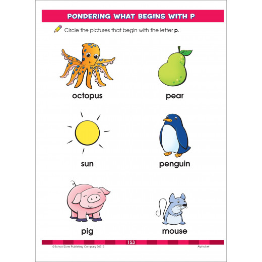 School Zone Book: Big Alphabet Preschool Workbook