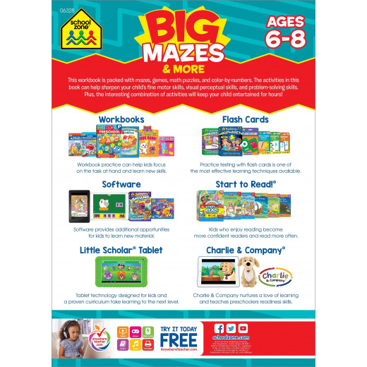 School Zone Book: Big Mazes & More Workbook