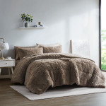 Nova home comforter malea winter long shaggy king set brown 6 pieces