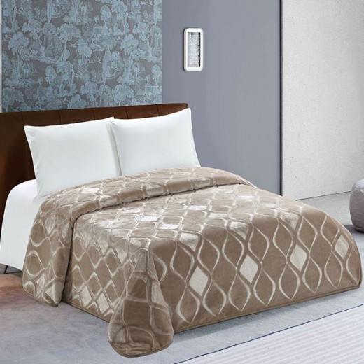 Nova home engraved diamond blanket bronze twin size