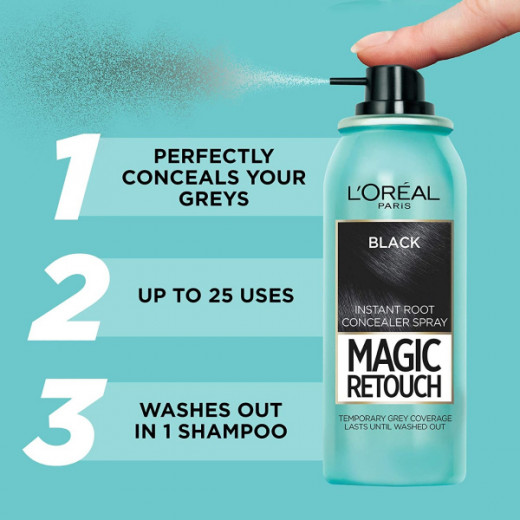 L'Oreal Paris Magic Retouch Spray Dye, Black Color, 75 Ml