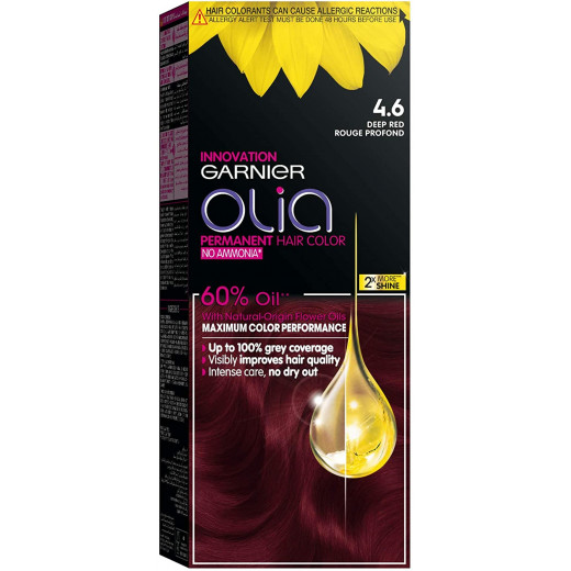 Garnier Olia No Ammonia Permanent Brilliant Color Oil-Rich Permanent Hair Color 4.6 Deep Red 209g