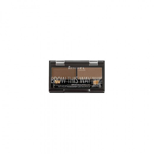 Rimmel London Brow This Way Eyebrow Kit, 002, Medium Brown