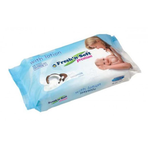Fresh'n Soft Wet Wipes With Coconut Milk Extract Lotion