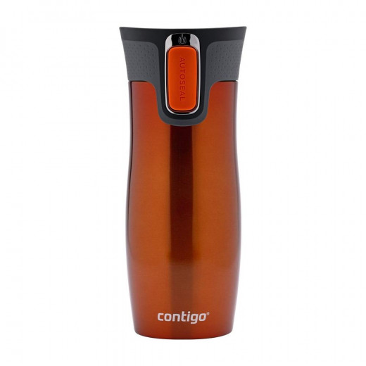 Contigo Autoseal West Loop Vacuum Insulated Stainless Steel Travel Mug 470 Ml, Tangerine