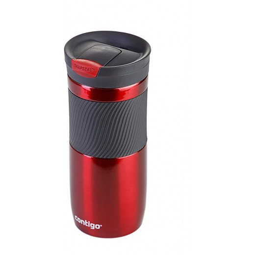 Contigo Snapseal Byron Vacuum Insulated Stainless Steel Travel Mug 470 Ml, Red & Grey