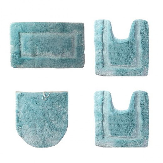 Nova Home Pearl Bath Mat Set 4 Pieces, Jade Color