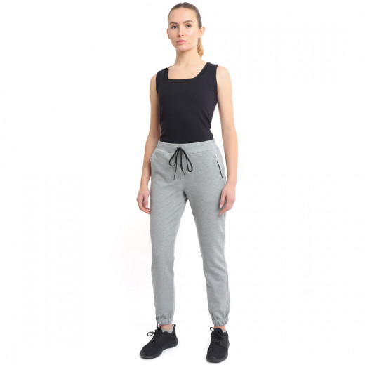 RB Women's Jogger Sweatpants, Medium Size, Light Grey Color