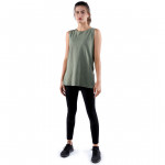 RB Women's Side Slit Tank Top, Small Size, Green Color