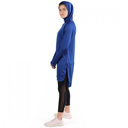 RB Women's Long Running Hoodie, Large Size, Royal Blue Color