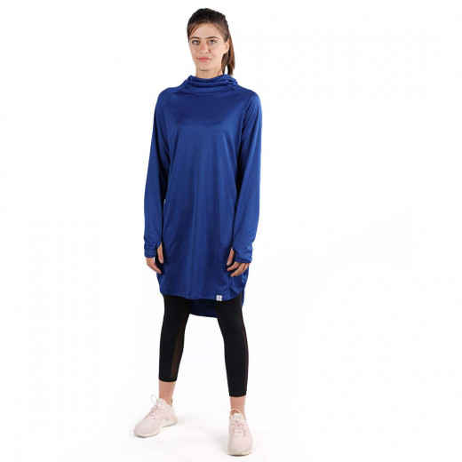 RB Women's Long Running Hoodie, Large Size, Royal Blue Color