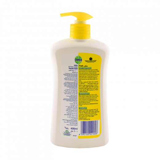 Dettol Fresh Anti Bacterial Liquid Hand Soap, 400ml