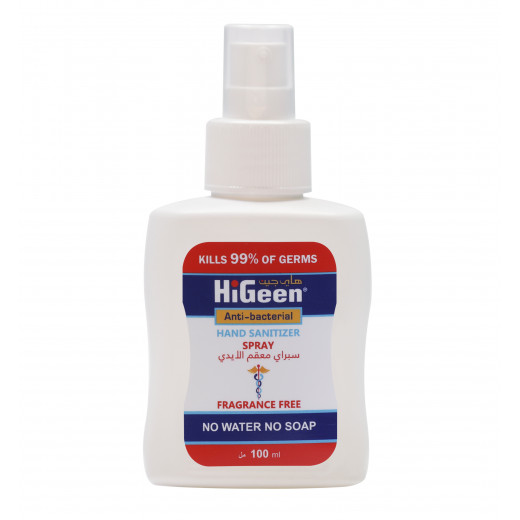 Higeen Anti-bacterial Sanitizer Spray Fragrance Free, 100 Ml
