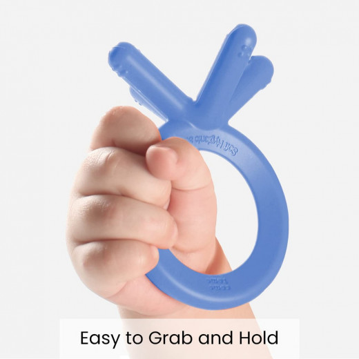 Comotomo Baby Finger Sized Silicone Teether, Blue Color