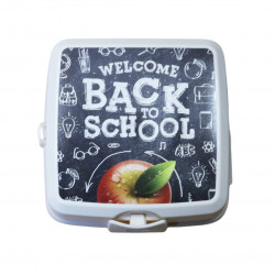صندوق غذاء بتصميم العودة للمدارس باللون الأسود و الأبيض من هوبي لايف,