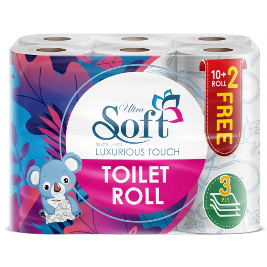 Soft Toilet Paper Roll,150 Sheet, 10 Rolls + 2 For Free