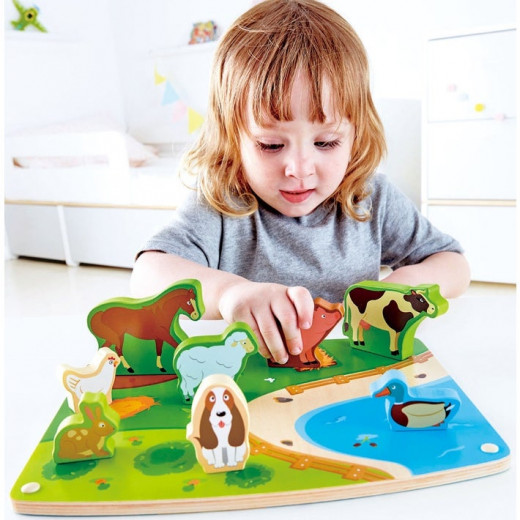 Hape Farm Animal Puzzle & Play