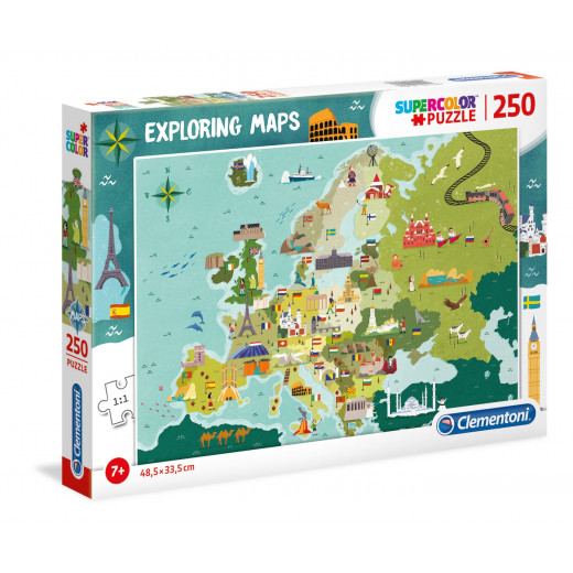 لعبة الأحجية استكشاف الخرائط , الأماكن الرائعة في أوروبا , 205 قطعة من كليمنتوني