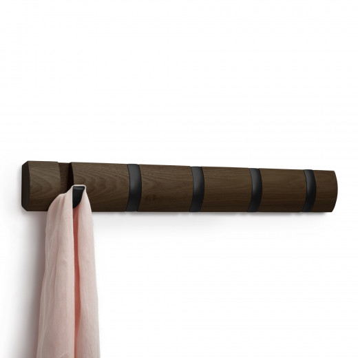 Umbra flip hooks wall rail, espresso color