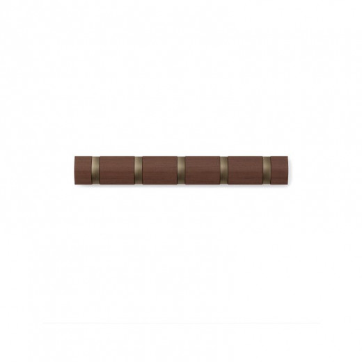 Umbra Flip Hooks Wall Rail, Walnut Color