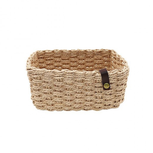 Weva stack faux rattan storage basket set - 3 pcs - natural