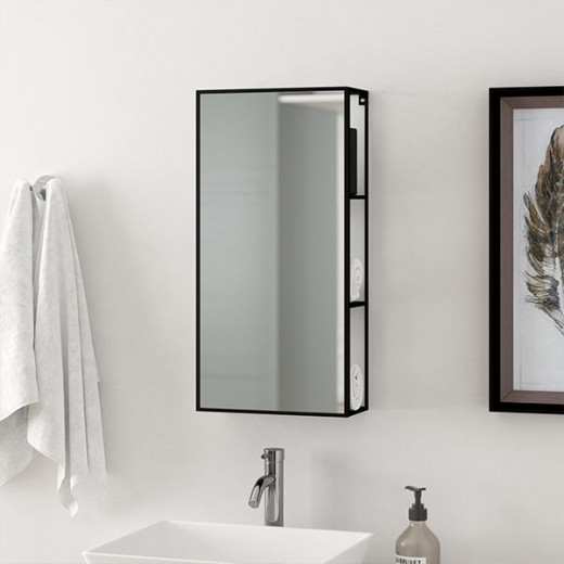 مرآة حائط ووحدة تخزين، باللون الأسود من أومبرا