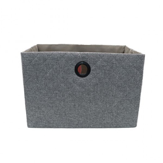 Weva hammer foldable textile storage basket, 38x26x25 cm, grey