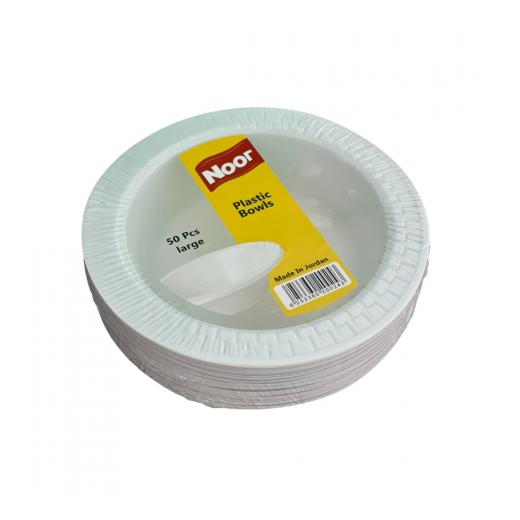 Noor Plastic Bowls, Large, 50pcs