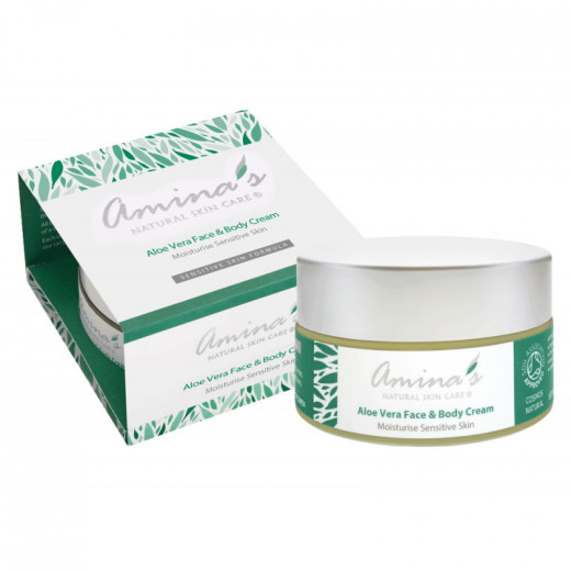 Amina's Natural Aloe Vera Face & Body Moisturizing Cream 120 Ml